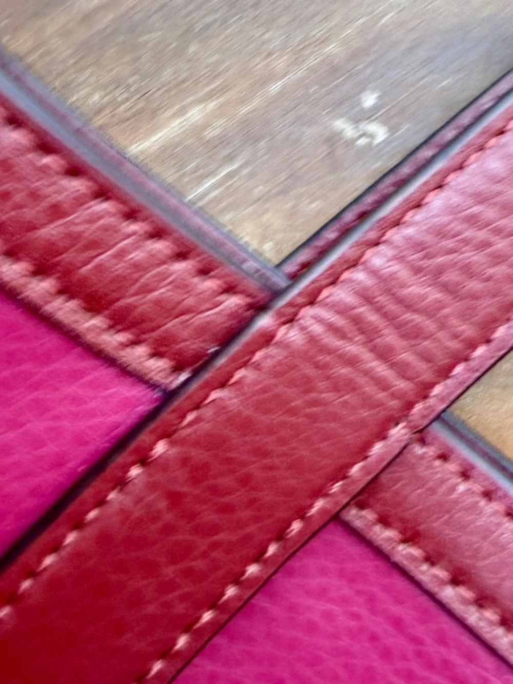 Coach Wine & Pink Leather Tote Horse & Carriage Embossed Logo - Picture 15 of 16